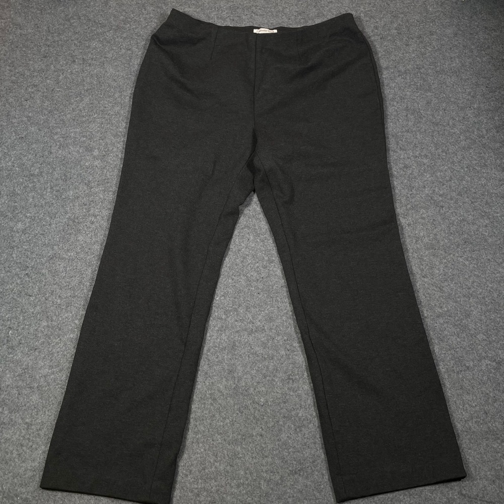 Coldwater Creek Classic Fit Gray Straight Leg Pull On Pants XL 16 Stretch Rayon